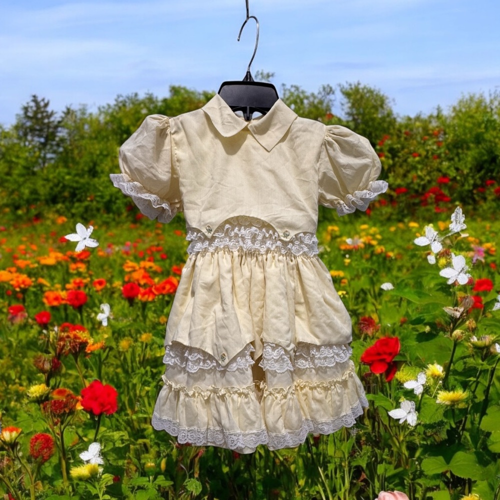 Marie Louise original vintage yellow dress 6 x
